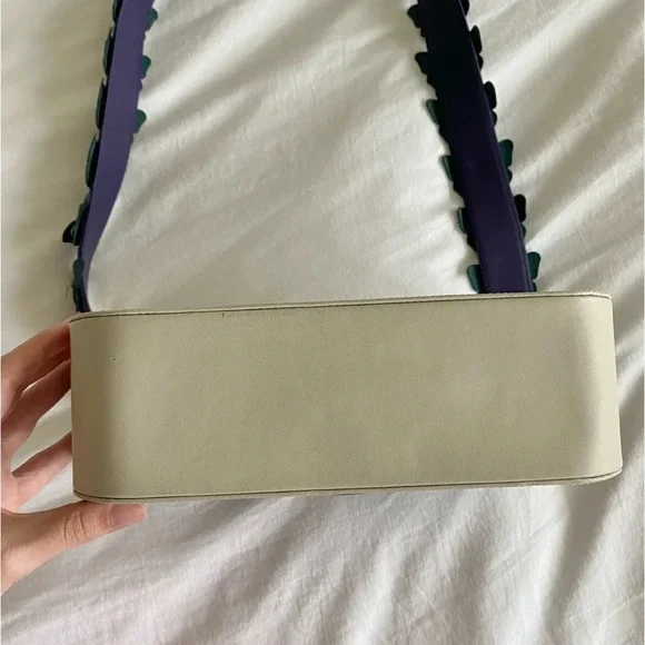 Elizabeth Sutton Leather Bag Multicolor Cream & Forest with 3D Butterfly Strap